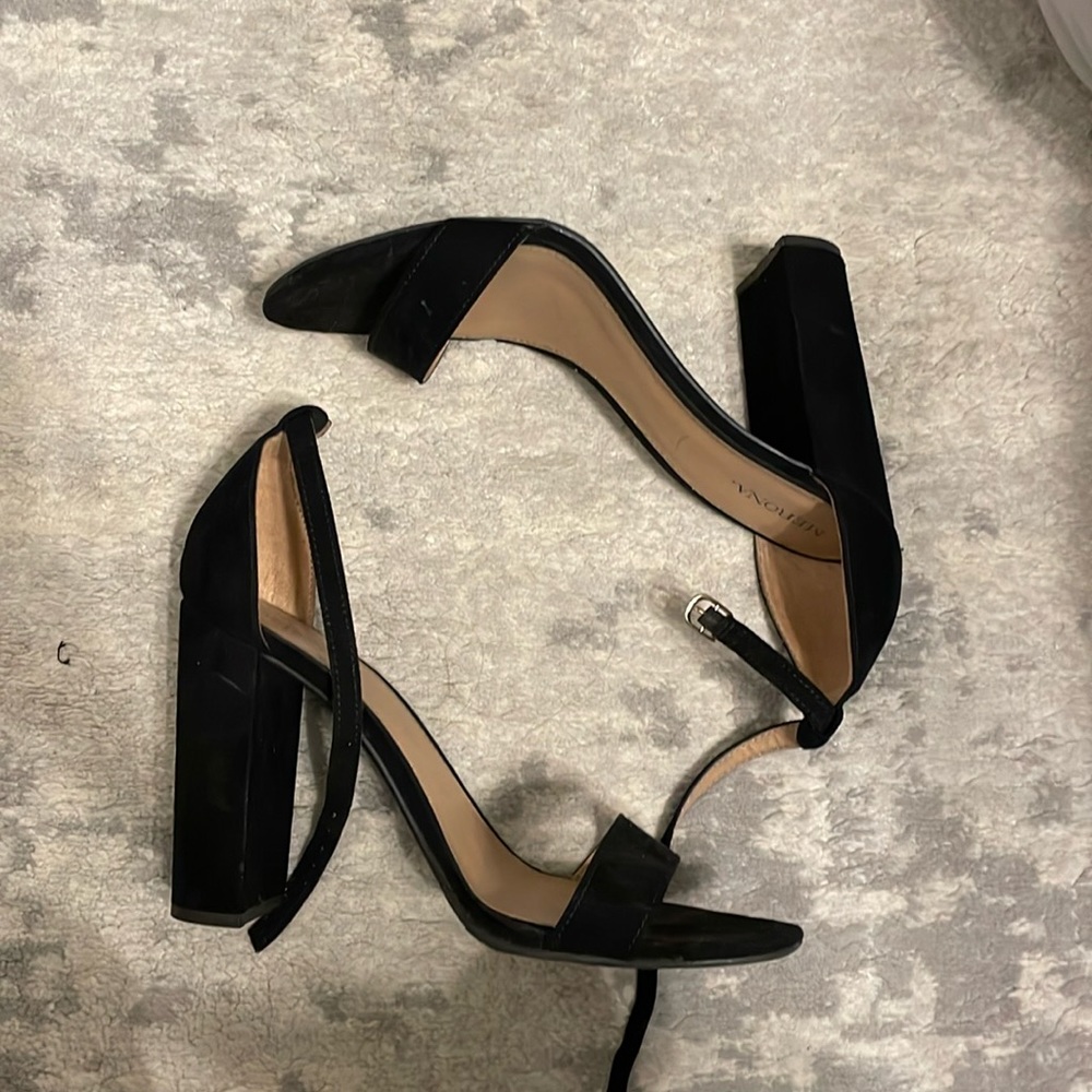 Medina Black Velvet Strappy Platform Heels